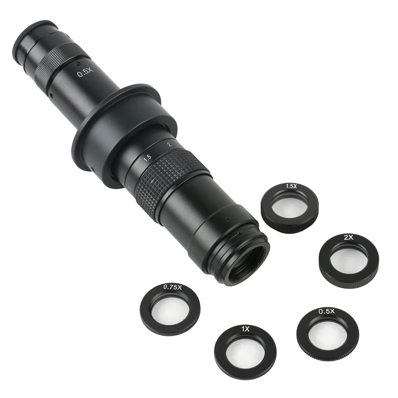 Objectif auxiliaire en verre Barlow, 24mm, 1,0x0,5x0,75x, 1,5x2,0x, pour Microscope monoculaire, chemin optique parallèle, lentille à monture C
