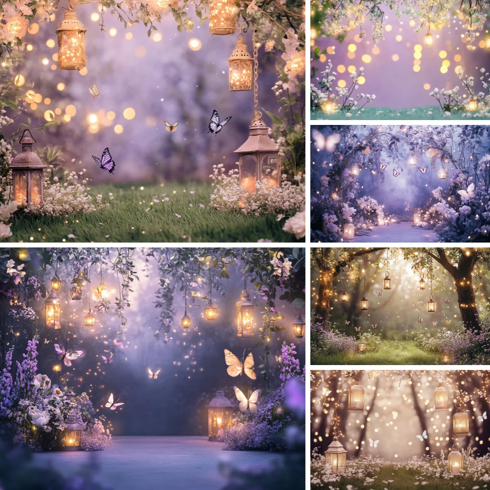 

Photography Background Spring Floral Balloon Purple Butterfly Decor Cake Smash Baby Shower Kids Portrait Backdrop Photo Studio