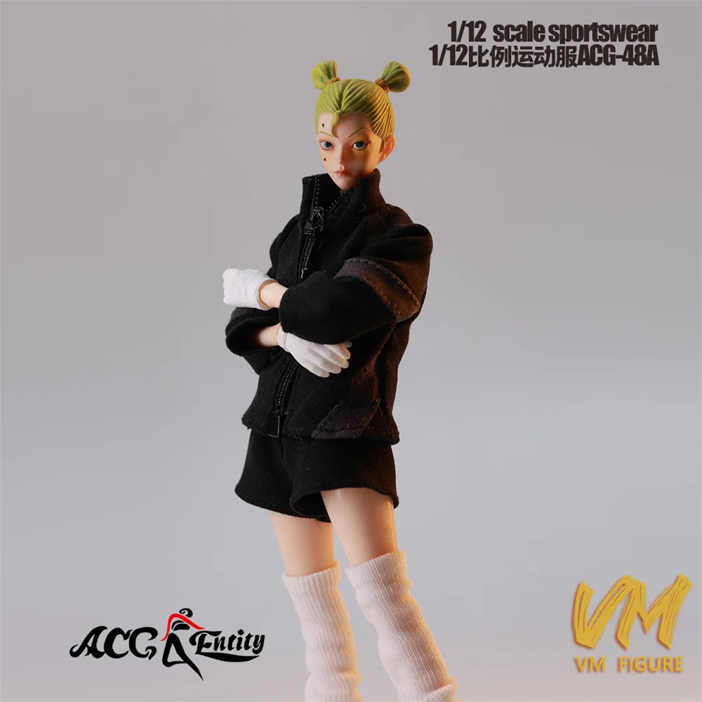 1/12 مقياس الفتيات ملابس رياضية سترة السراويل طماق الملابس نموذج ملحق صالح 6 بوصة أنثى عمل الشكل الجسم الدمى اللعب #4