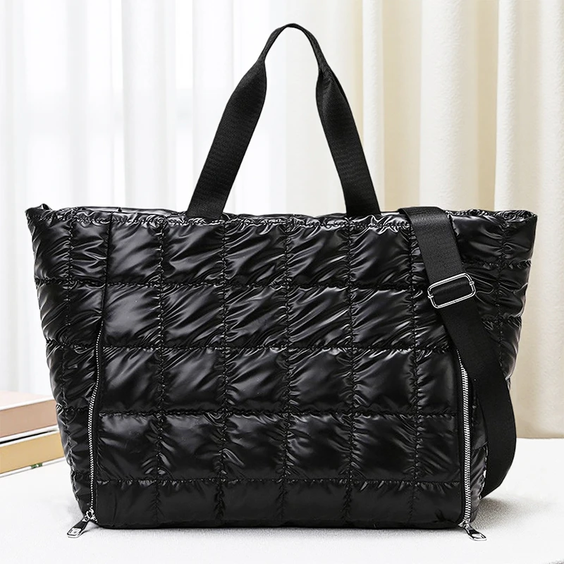 Modische Reisetasche mit Reißverschluss, gesteppte Freizeittasche, geeignet für Reisen, tägliche Pendlerfahrten, Sport und Fitness.