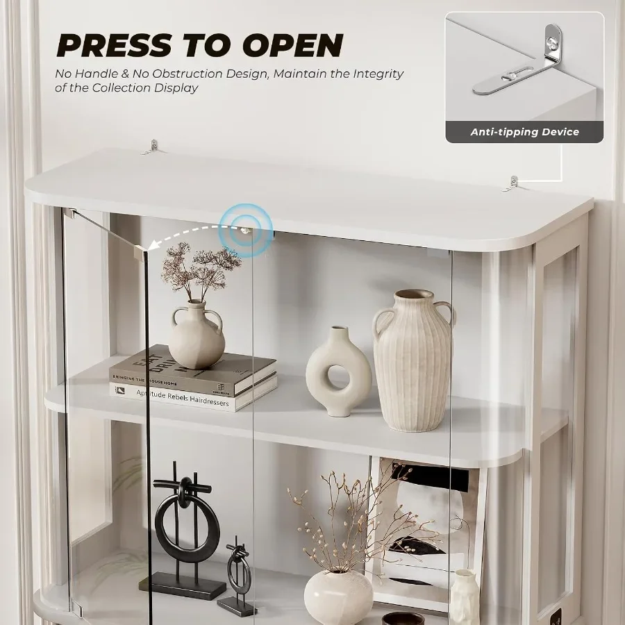 Rounded Display Cabinet with Glass Door and Lights view 5