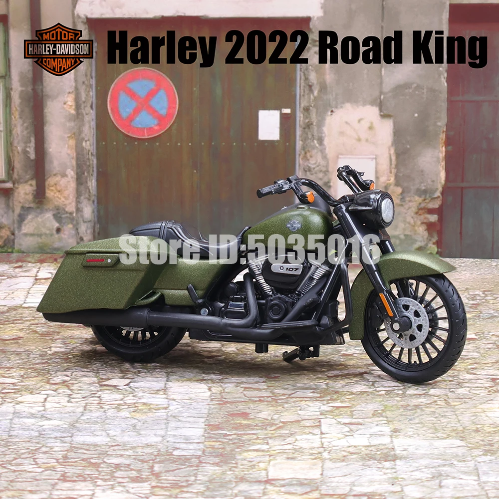 Maisto 1:18 Harley-Davidson Motorcycle 2022 Road King Fat Bob 114 Pan America 1250 Alloy Motorcycle Model Toy Car Collection