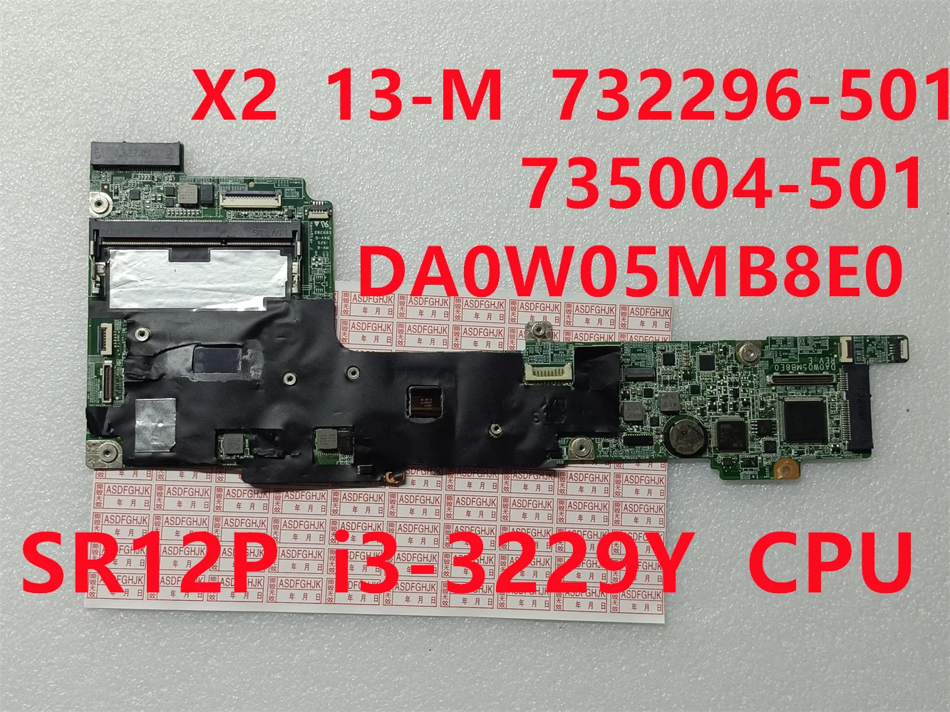 DA0W05MB8E0 for HP TPN-Q133 Split x2 13-M 13T-M Laptop Motherboard DA0W05MB8E0 i3-3229y  cpu  732296-501 735004-501 Test Good