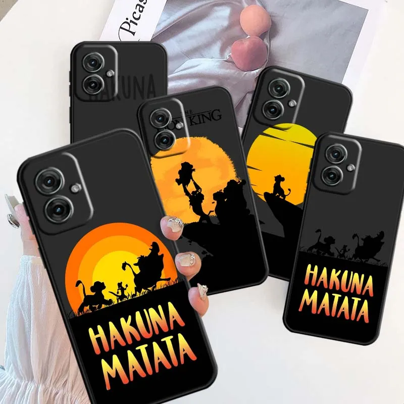 

The Lion King Simba cartoon For Motorola G85 Edge 50 G24 G35 G14 G04 40 G72 G34 G31 G Stylus G54 G13 G32 5G Black Phone Case