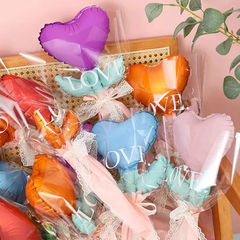 5PCS Mixed Color Love Rose Balloon Bouquet Gift Mother's Day Gift Valentine's Day Wedding Party Supplies