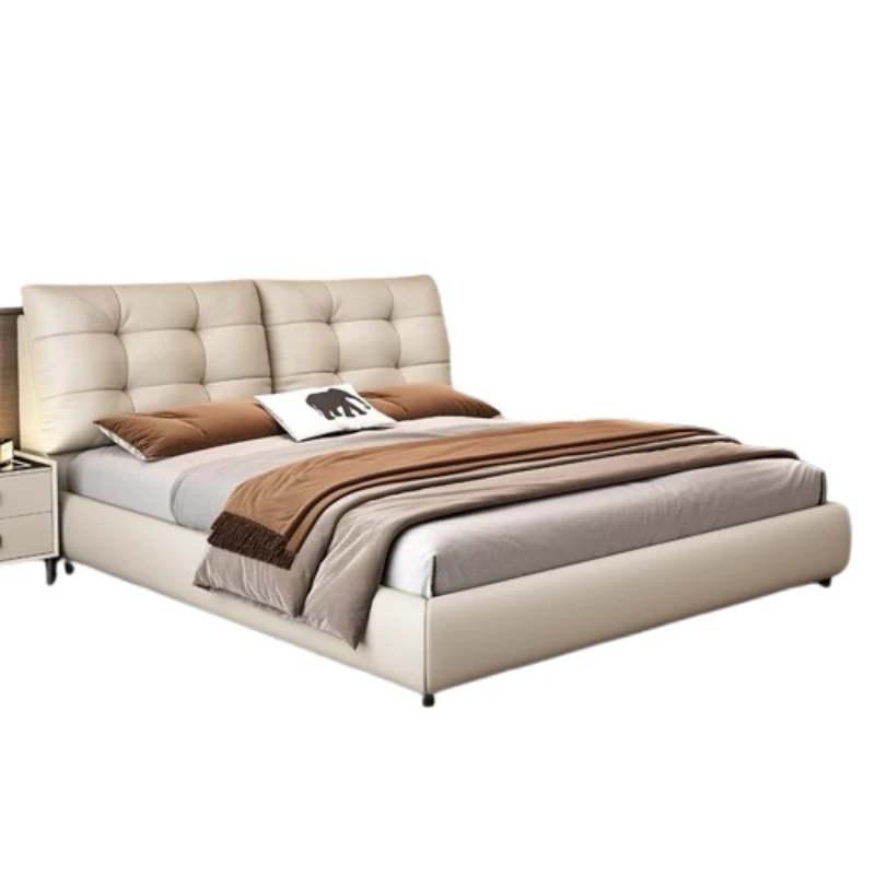 Modern Black Bed Northern Europe Soft Roll Simple Corium Bed Bedroom Double Camas De Matrimonio Dormitorio Home Furniture