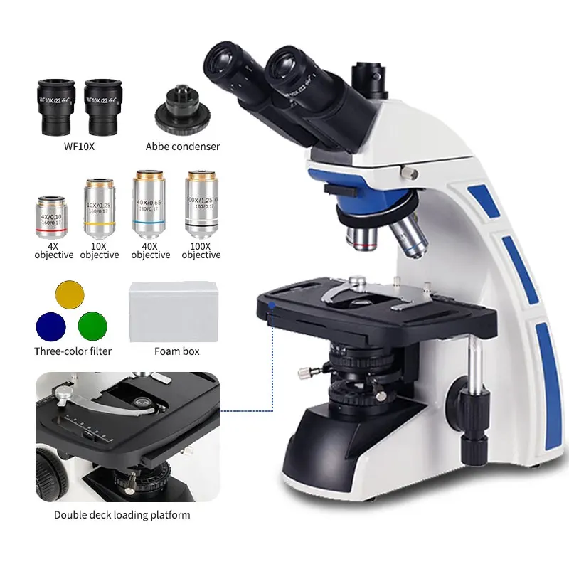 

1000X medical professional optics laboratory biological trinocular microscope