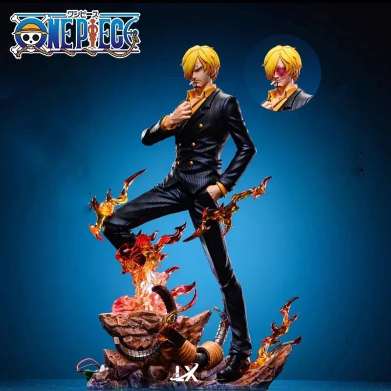 

25cm One Piece Sanji Vinsmoke Action Figurine Replaceable Face Anime Figure Model Pvc Statue Dolls Desk Decoration Xmas Gift