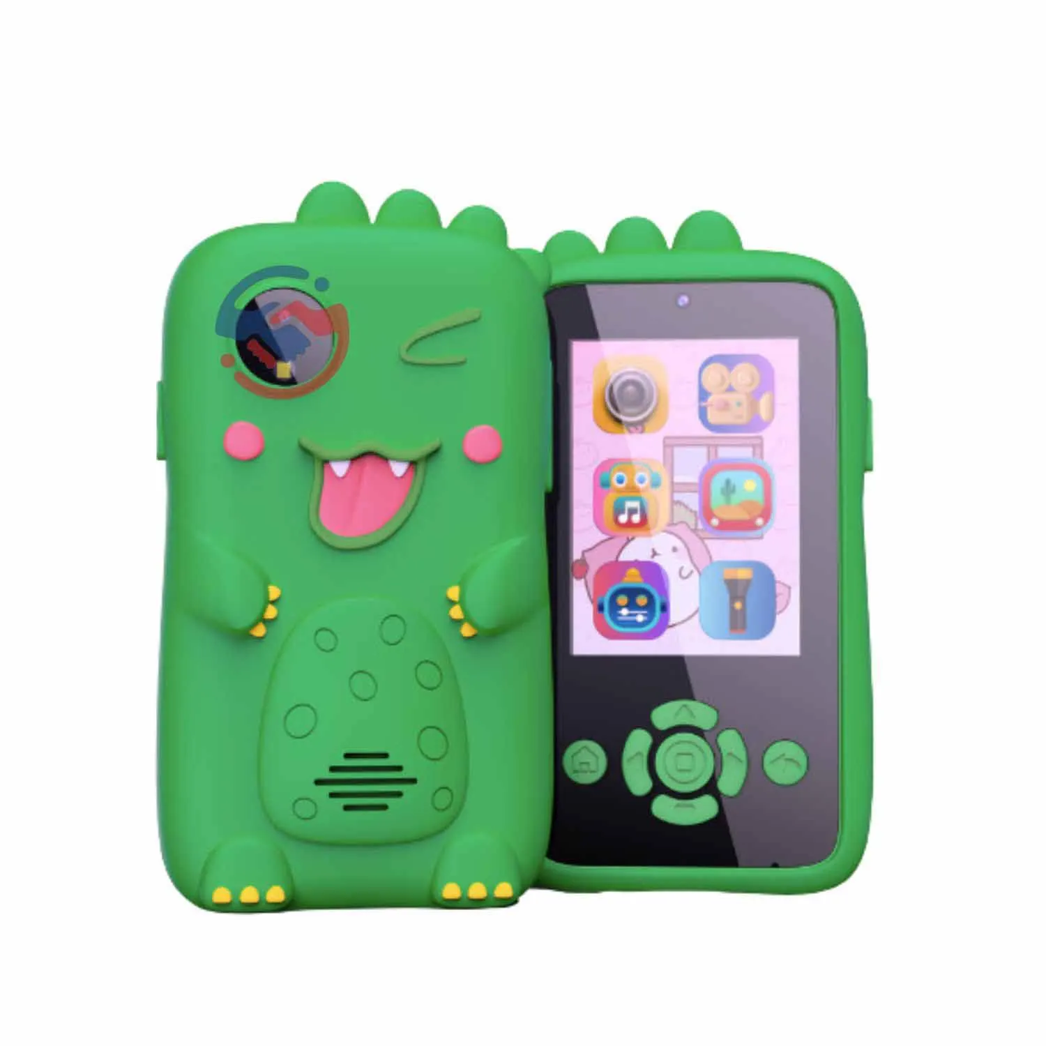 Kids Cartoon Cute Dinosaur Unicorn HD Camera Mini Kids Puzzle Early Education Music Cell Phone Toys Dual Camera Brithday Gifts