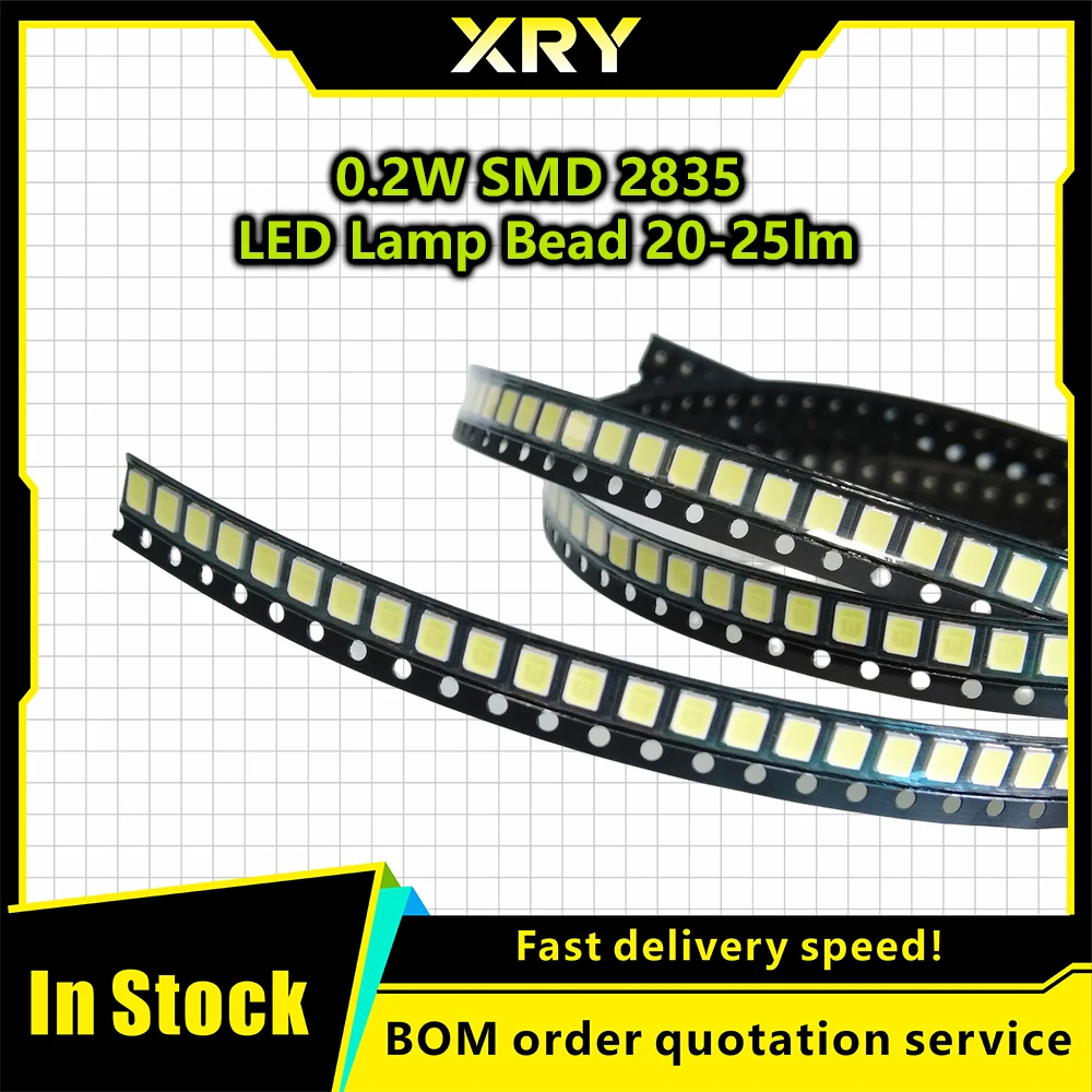 XRY 100PCS 2835 High Voltage SMD LED Beads 6V 9V 18V 36V 0.5W1 Watt High Brightness 2835 Light Emitting Diode