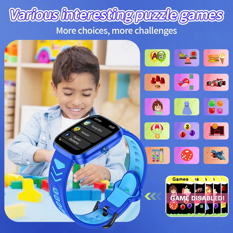 LIGE Kids Smartwatch Game Waterproof Electronics Touch Screen BT Call Alarm Health Monitor Children Watch Boy Girl Birthday Gift