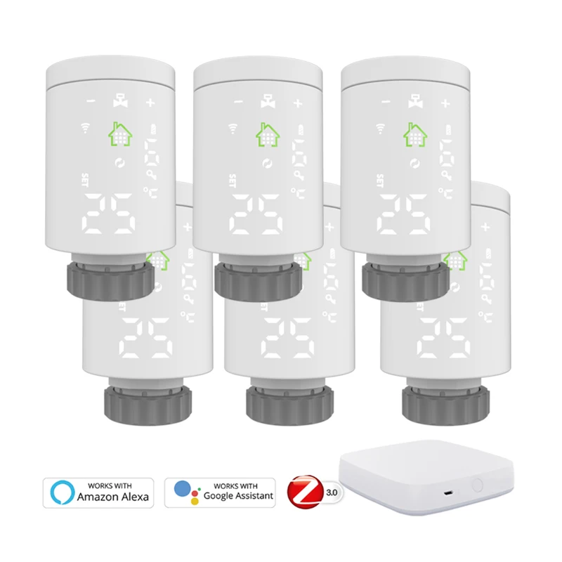 Smart Thermostatic Radiator Valve Modern Design ABS PC Material Thermostatic Mixing Control for Hotel Floor Heating Zigbee TRV