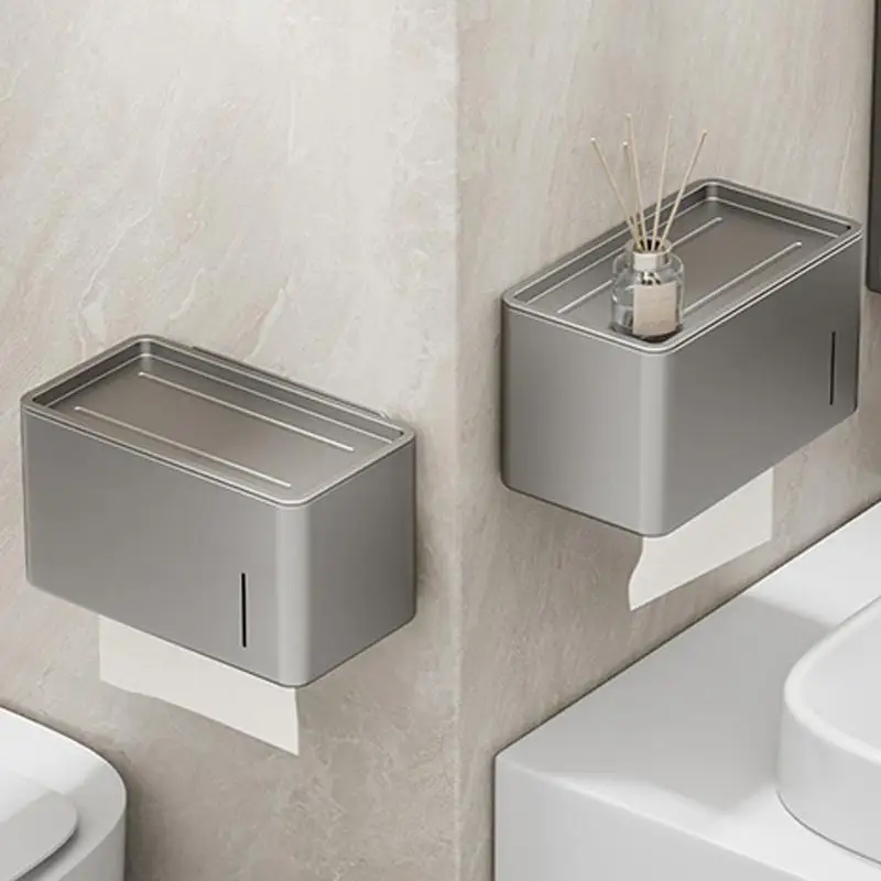 Feuchtigkeitsbeständiger, korrosionsbeständiger, wandmontierter Toilettenpapierhalter, keine Bohrinstallation erforderlich, Badezimmer-Papierspender – Detail 5