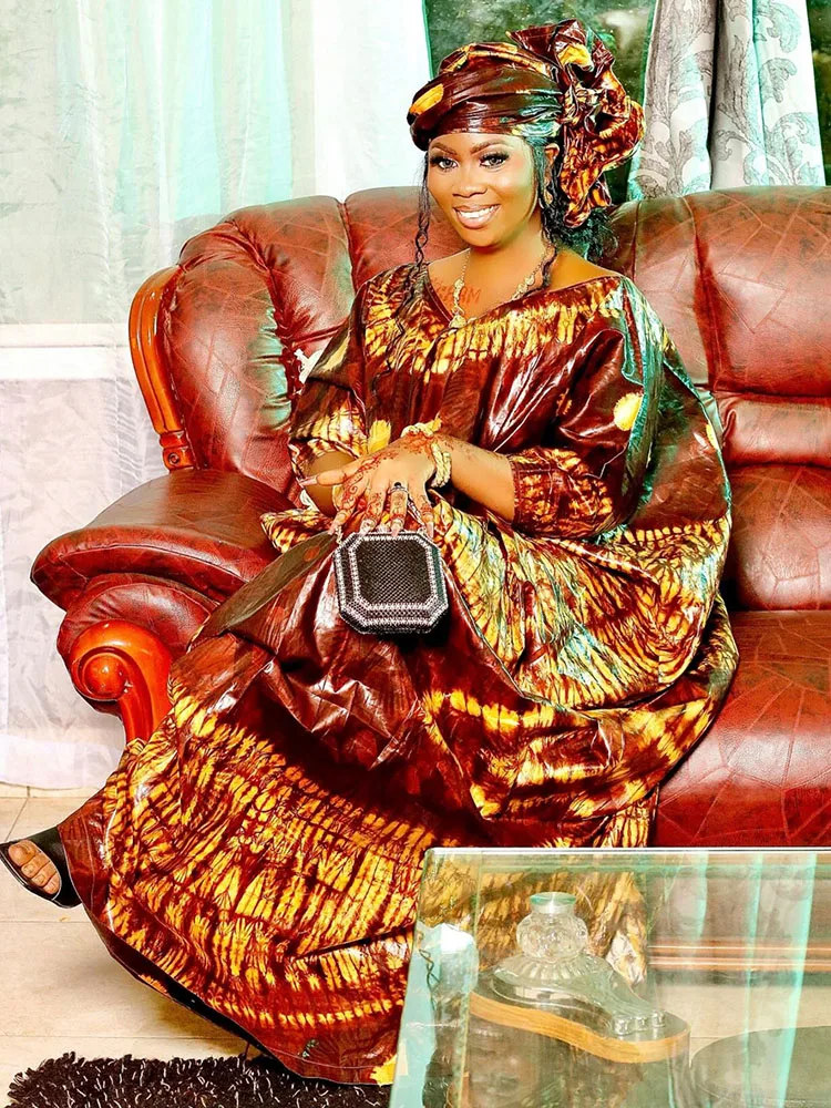 فستان طويل أنيق مطبوع على الطراز الأفريقي لجميع المواسم، مناسب للاحتفالات الرسمية، ملابس أنيقة للسيدات