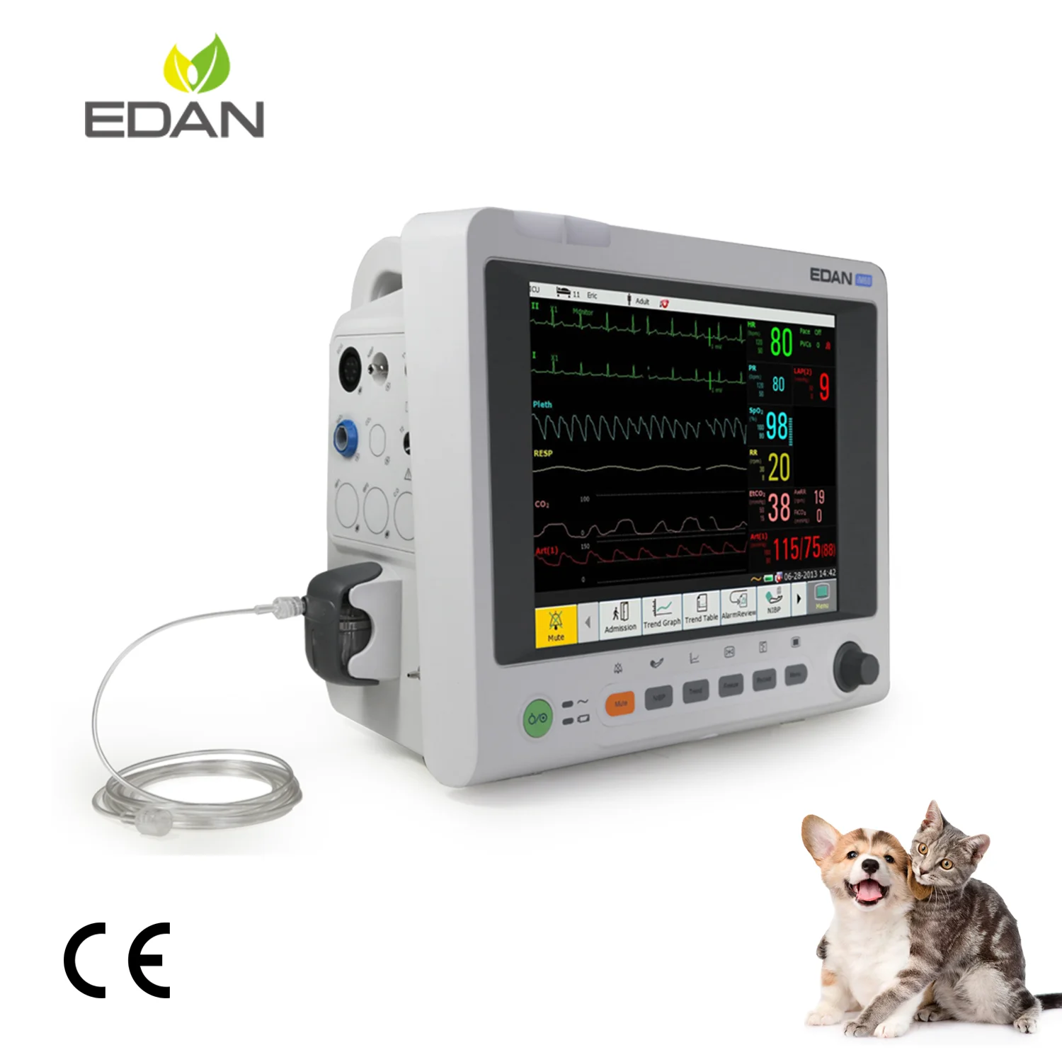 Edan Veterinary Multi Parameter Patient Monitor IM60 VET Veterinary Vital Sign Monitor for Animal Clinic Hospital ICU Ambulance
