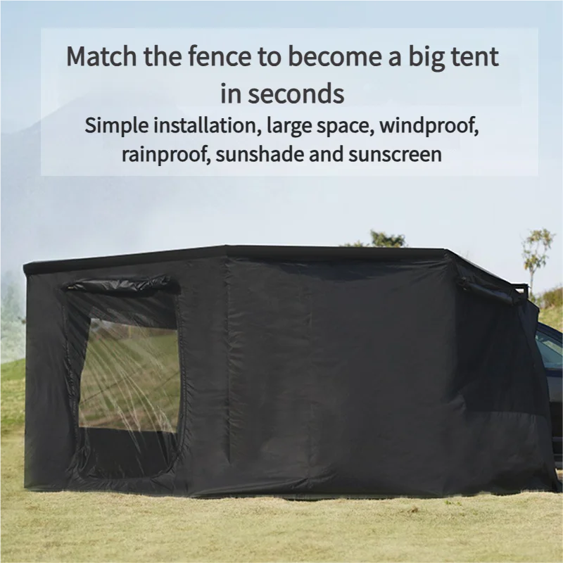 

High Quality 270 Car Awning With Fan-Shaped Quick-Opening Design Rainproof Waterproof Rooftop Tent for Outdoor Camping SUV