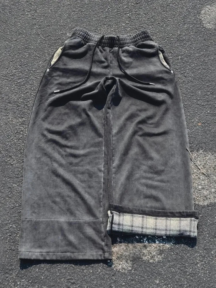 Urban Streetwear Y2K الجمالية للجنسين فضفاضة تناسب البلوز السراويل للرجال والنساء مجموعة الخريف والشتاء