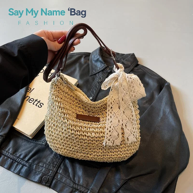 

Beach Holiday Crossbody Bag Shopping Large Capacity Shoulder Handbag Messenger Ladies WomenWoven Summer Fashion Straw Bag