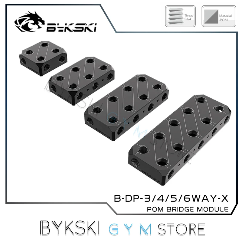 

Bykski Split Water Cooling POM Connect Module,VGA Multi Card Series Mount Diverter,Server Spliter,G1/4",B-DP-6WAY-X