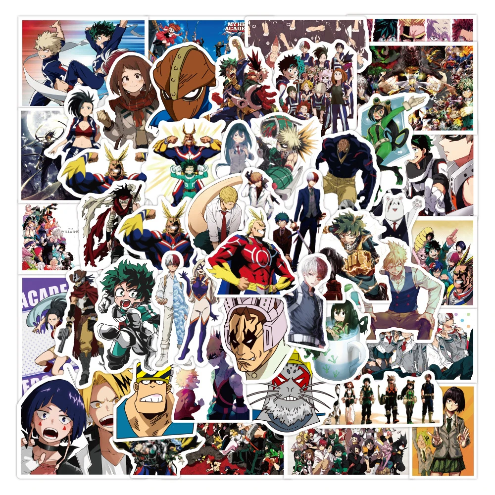 10/30/50pcs Adesivos Clássicos do Anime My Hero Academia, Adesivos de Desenho Animado DIY para Garrafa de Água, Telefone, Bagagem, Decoração de Mangá
