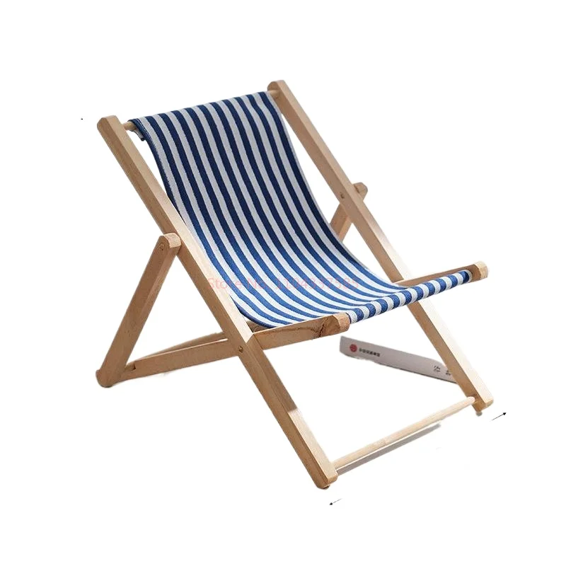 for labubu cloths Wooden Beach Chair Creative Cartoon Model Home Decorative Craft Photography Prop Ocean Theme Small Figure