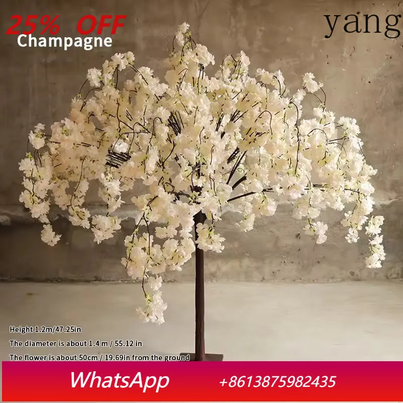 

4ft Artificial Cherry Blossom Tree, Champagne Color Tree Artificial Flowers for Indoor and Outdoor Decoration, Wedding Party