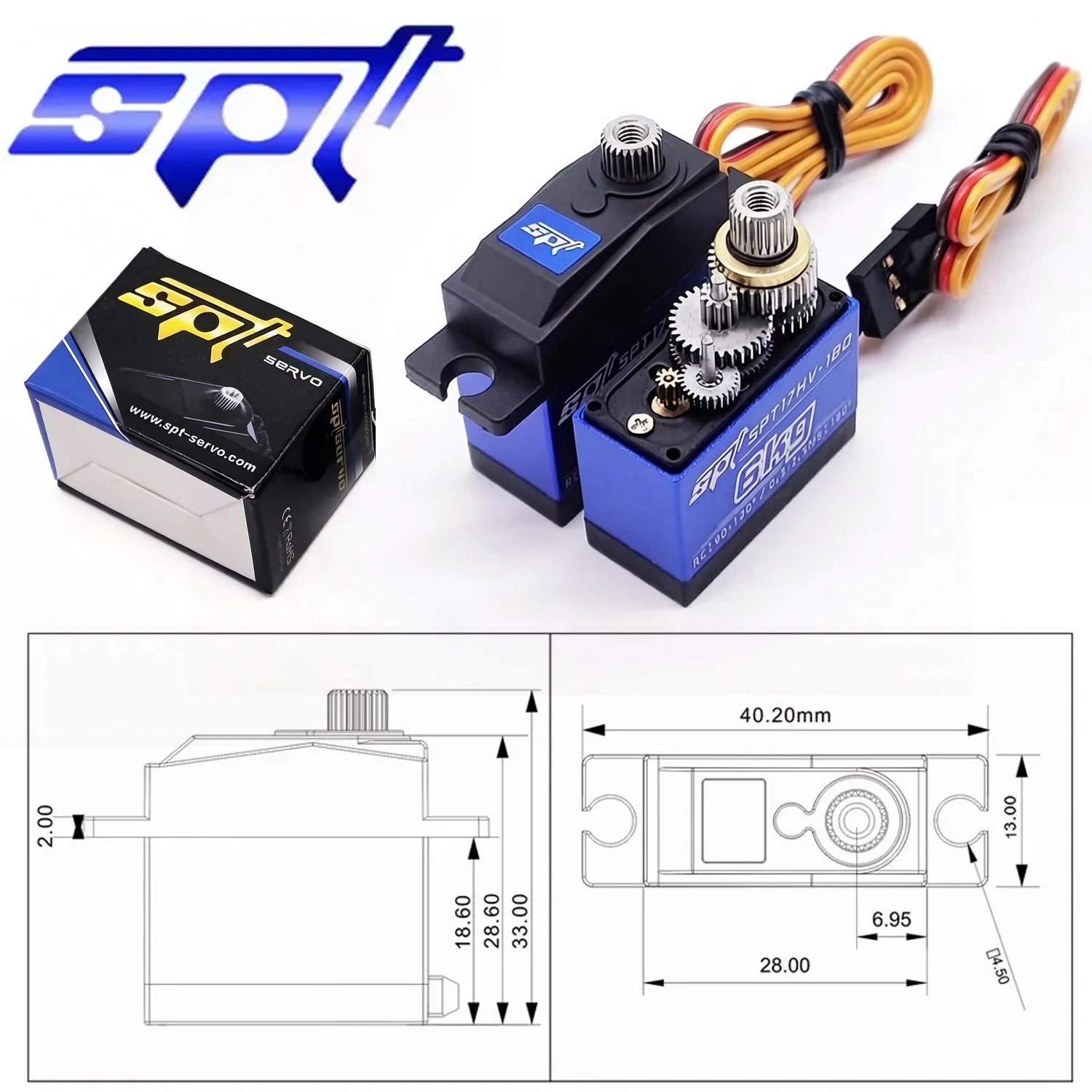 Robot Arm Metal - Сервопривод SPT SPT17HV 6 кг, высоковольтный,