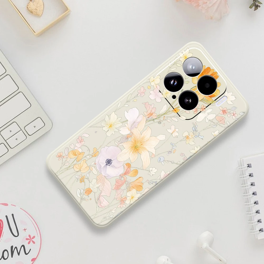 Funda de teléfono con flores frescas para Xiaomi Mi 15 Ultra Mi 14T 13T 12T 11T Pro, funda de silicona para Xiaomi Mi 13T Pro Mi 11T Pro
