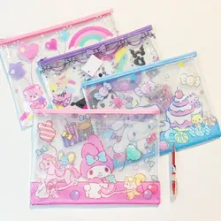 12pcs/lot Sanrio Kuromi Melody Kitty A4 Pencil Case Cute Pencil Box Stationery Pen Bag Stationery Gift Office School Supply