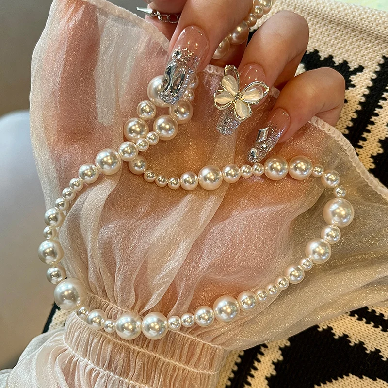 

Natural pearl necklace, women wear high-end light luxury beaded necklace