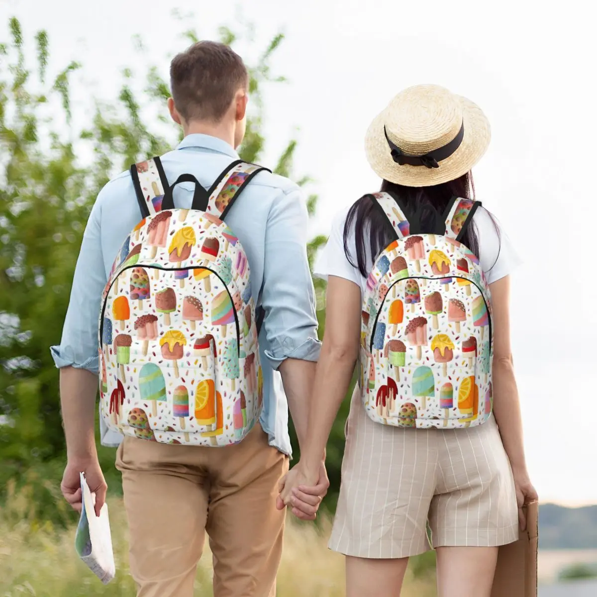 

Popsicles Backpack Student Boys Girls BookBag Children School Bag Laptop Shoulder Bags for Men Women