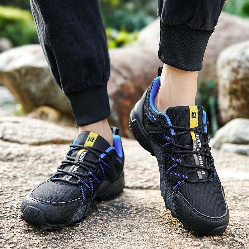 New Men Shoes Waterproof Hiking Sports Shoes Outdoor Hiking Training Shoes Men Lightweight Non-Slip Woodland Hunting Work Shoes