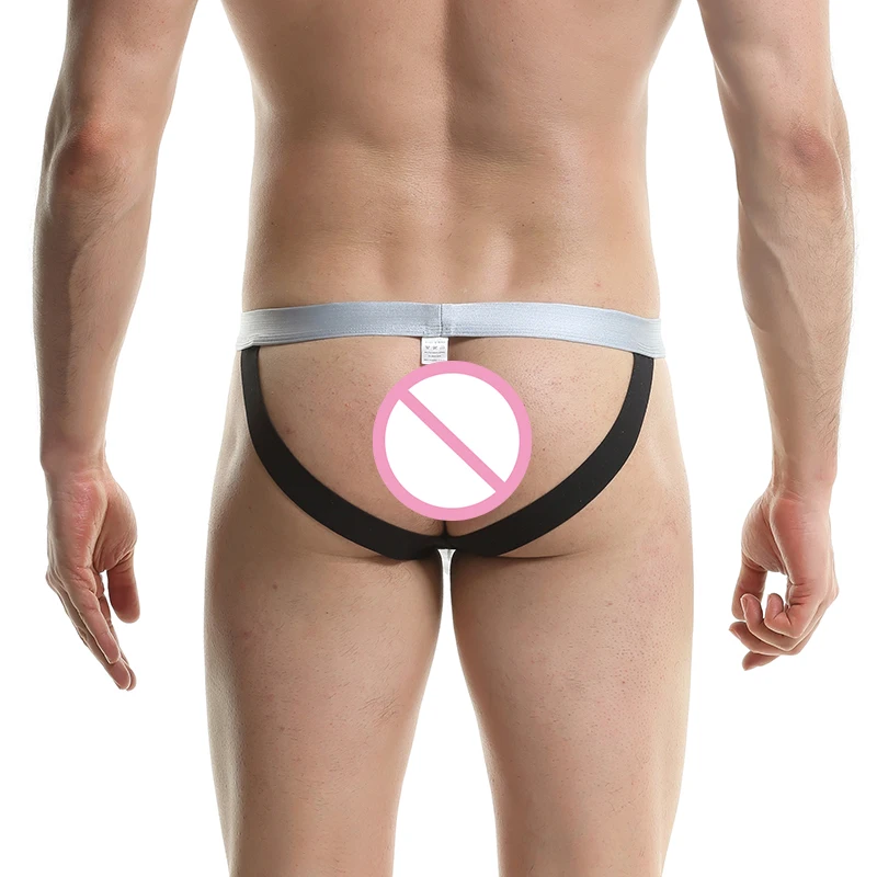 Ropa interior Gay para hombres, suspensorio con bolsa de pene ahuecada, bragas de cuerda, calzoncillos de trasero abierto, Cuecas