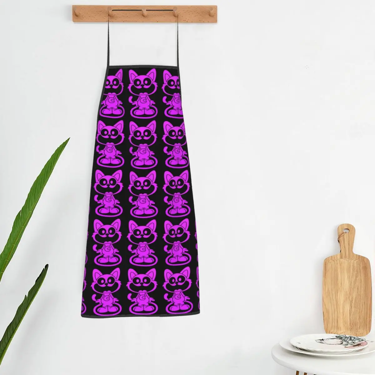 Smiling Critters Catnap Character Aprons Chef Cooking Tablier Waterproof Bib Kitchen Cleaning Pinafore for Women Men Gardening