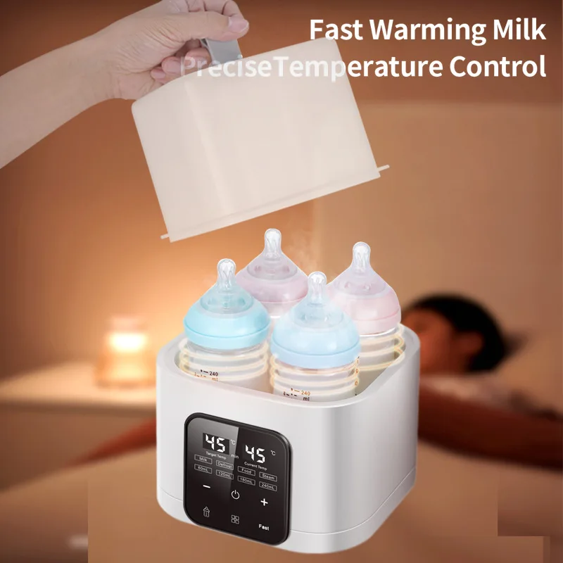4-Bottle Multifuntion Breast Milk Warmer Newborn Baby Universal Bottle Warmer Sterilizer Accurate Temperature Control