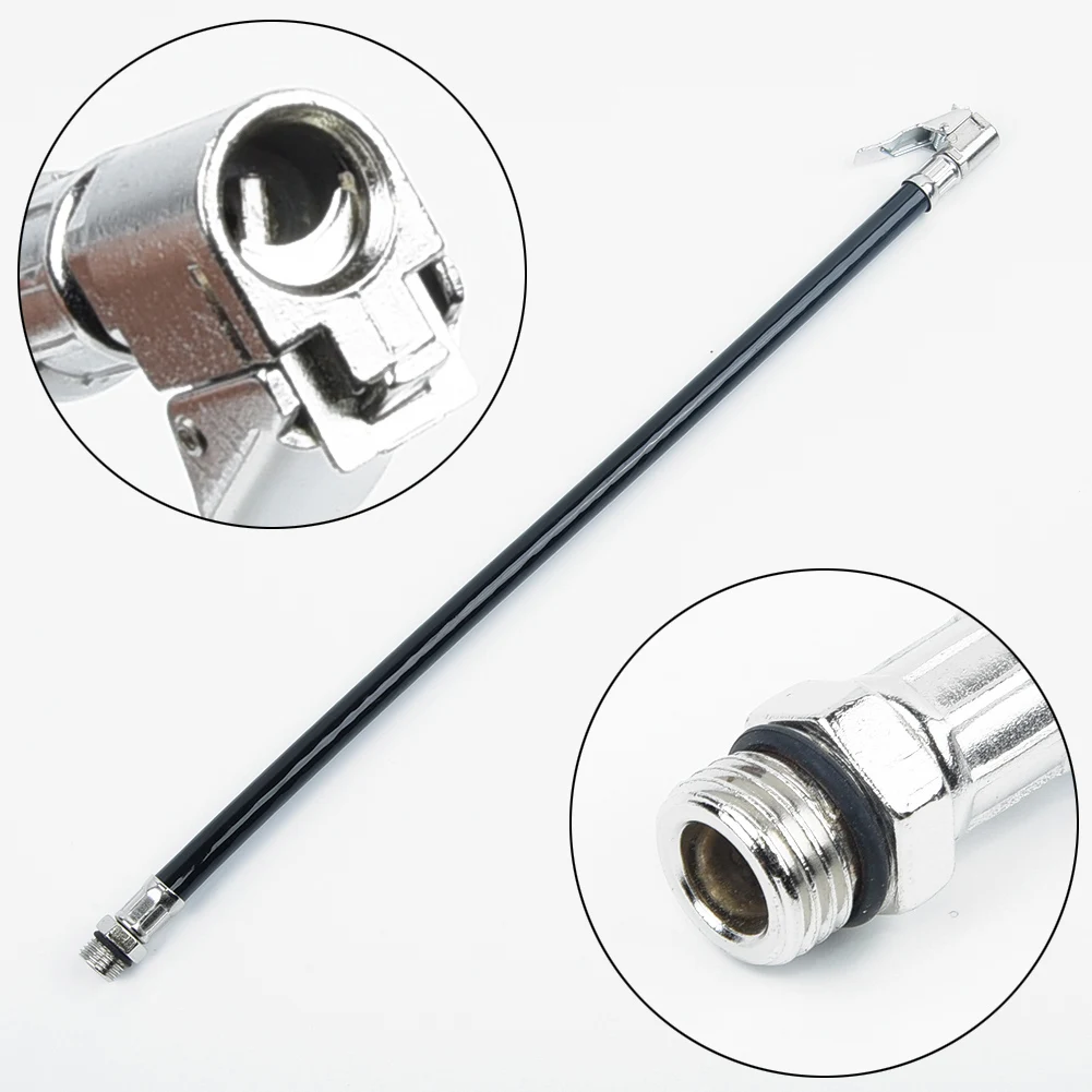 Flexible Car Inflator Hose Lock on Rubber Spare Parts Truck Automobile Bicycle Clip Chuck Fitting Pressure Meter