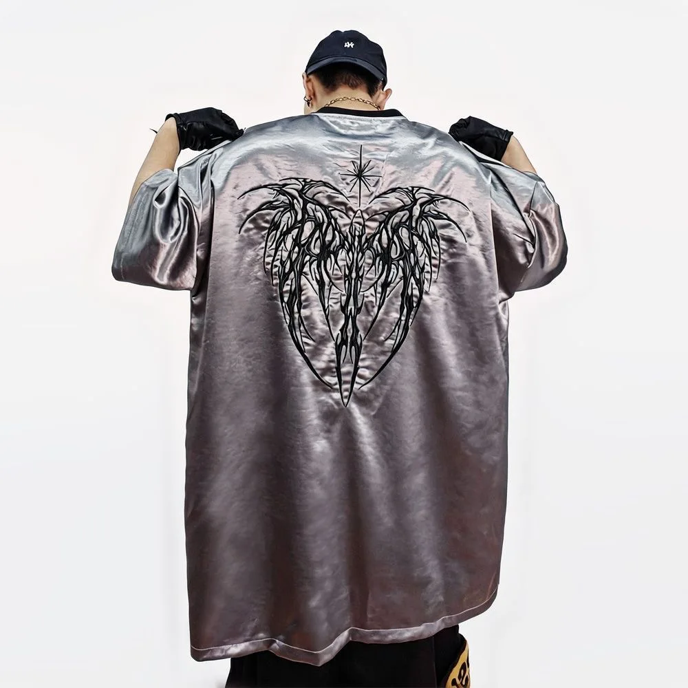 Man T-shirt 2026 West Coast Heavyweight Oversized Tee Embroidered Short Sleeve Loose Streetwear T Shirt American High Street