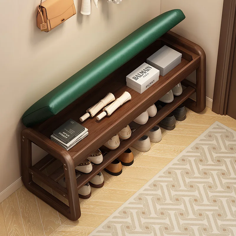 Multifunctional Shoe Bench Stool with Storage Shelf Space Saving Entryway Organizer for Home Dormitory
