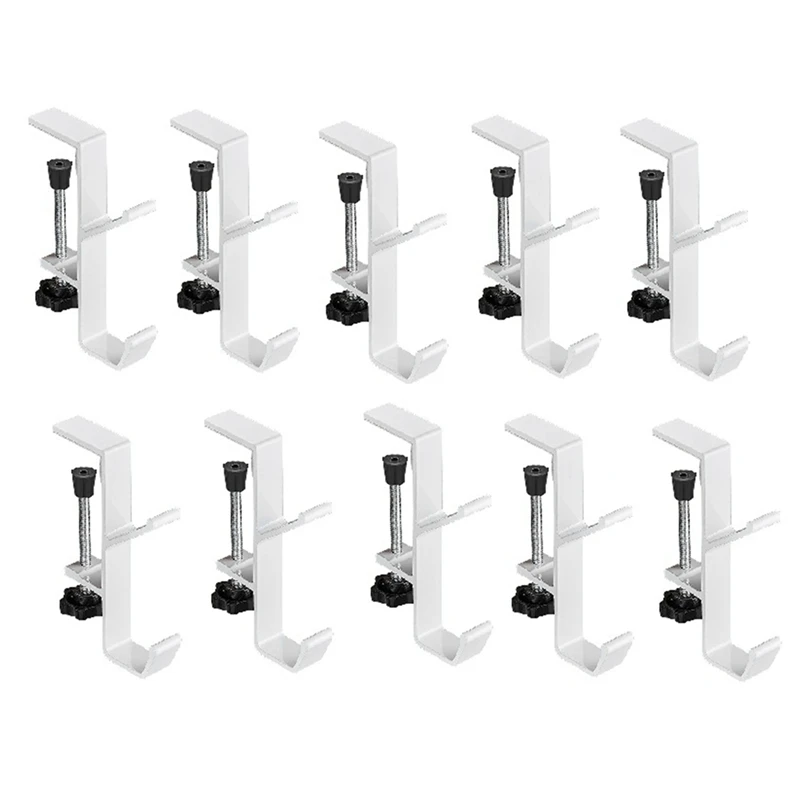 

10Pcs Double-Layer Locking Desk Hook Bag Hook Office Desk Mobile Bag Hook Desk Side Table Hook