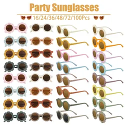16-100Pcs Colorful Fashion Eyewear Bulk Party Favors Birthday Flower Round Heart Shaped Sun Glasses Beach Party Gifts