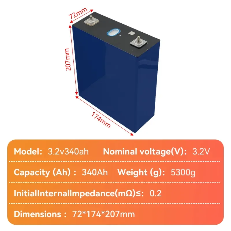 3.2V 340ah Lithium Iron Phosphate LiFePO4 Batteries Rept 280ah 314ah 320ah Solar Power Battery Factory