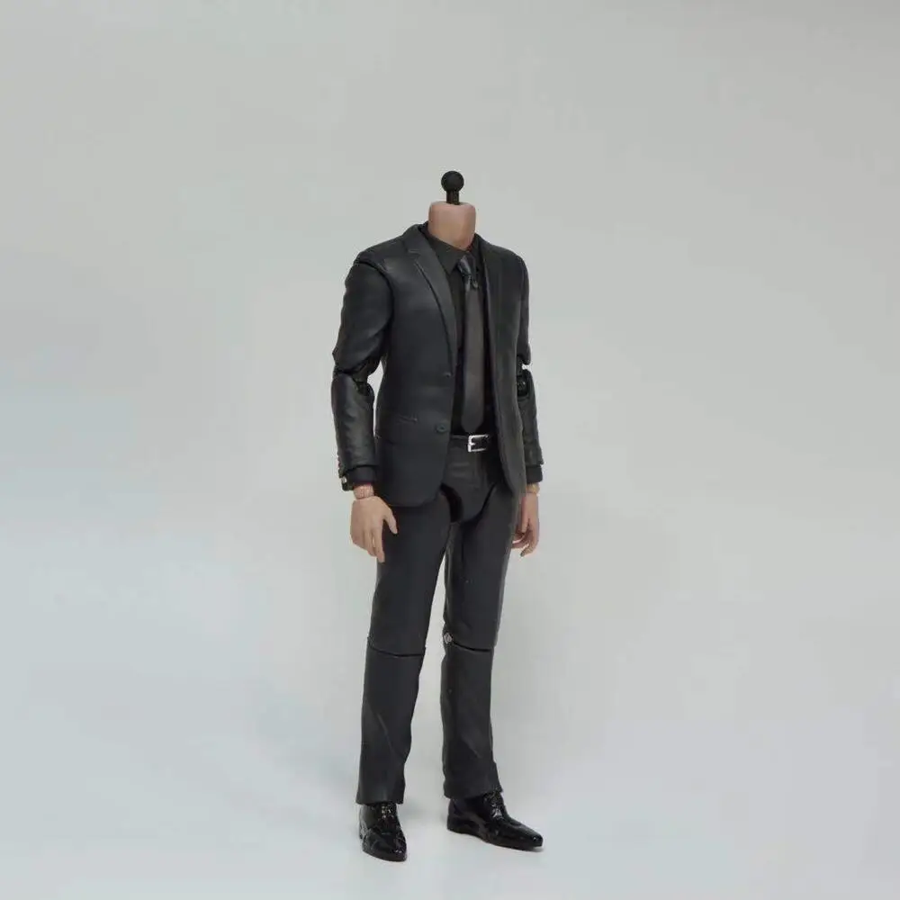 1/12 Schaal Zwarte Broek Black Tie Shirt Suit Plain 6Inche Action Figure Body Pop