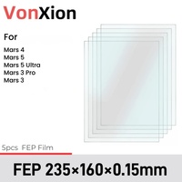 Vonxion 5Pcs FEP Release Film 235x160x0.15mm For ELEGOO Mars 4 Ultra Mars 5 Ultra Mars 3 Pro LCD SLA UV Resin 3D Printer Parts