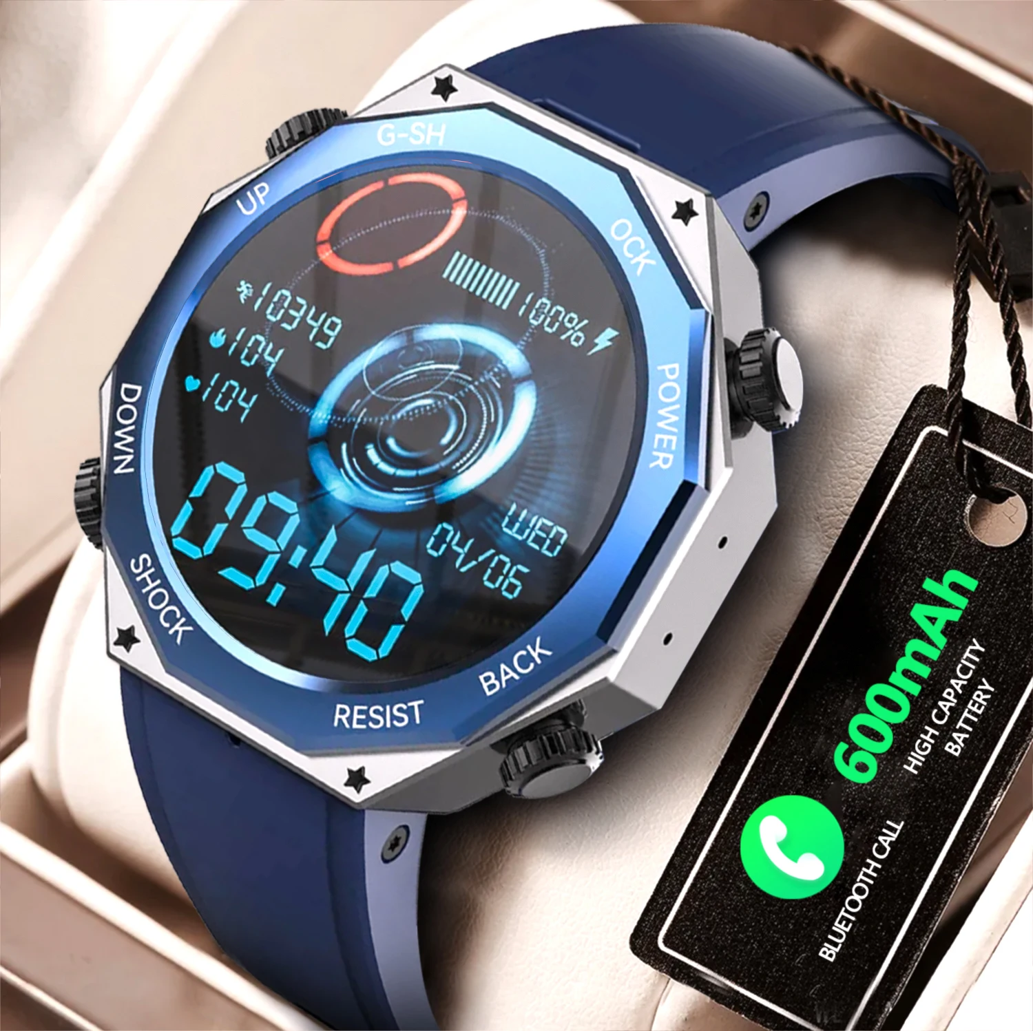 2024 Bluetooth call outdoor smartwatch 1.45 inch IPS high-definition screen 600 mAh sports watch 100+sports mode IP68 waterproof