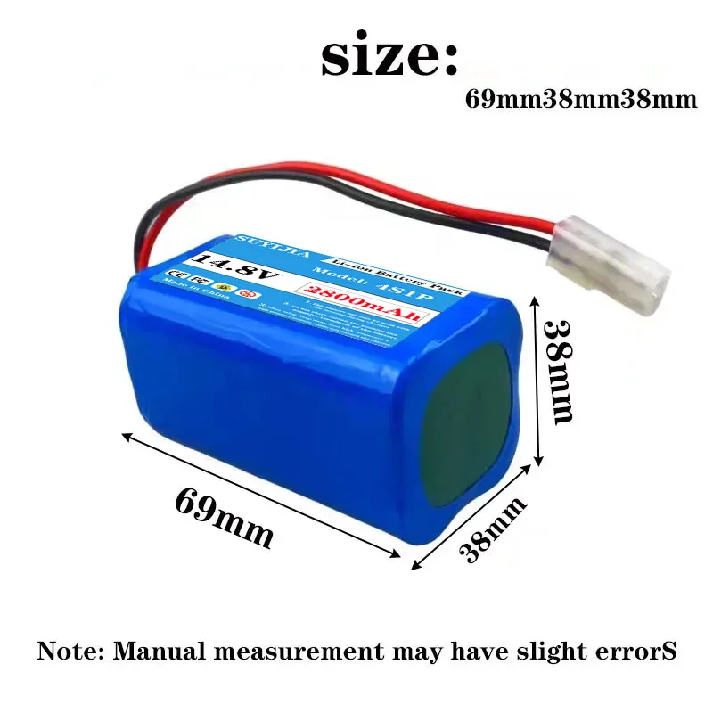 New 2800mAh 4S1P RS-RT900866 Eddie Ion Battery Side Brush for Rowenta Tefal Explorer Series 20 40 60 Robot Vacuum Cleaner Parts