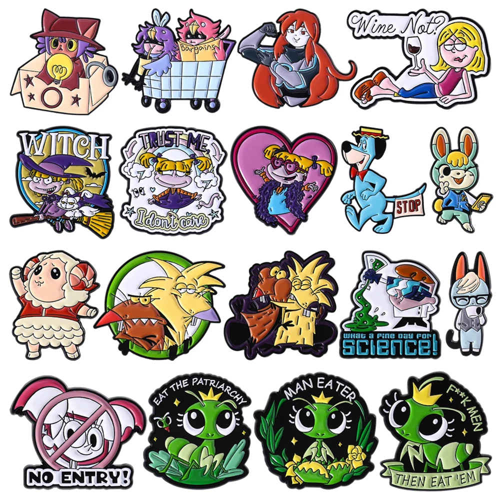 

Animated Sitcom Mischievous Characters Enamel Pin Decrypt Adventure Game Characters Brooch Life Simulation Rabbit Goat Cat Badge