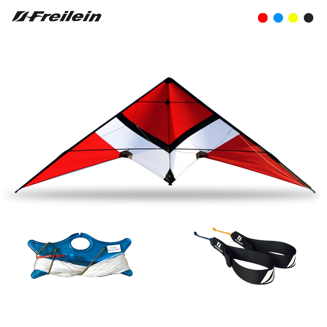 Freilein 2.2m 2 Line Stunt Kite With Sound, Beginner Acrobatic Sports Kite Wrist Strap+2 x 30m x 150lb Spectra Lines + Bag