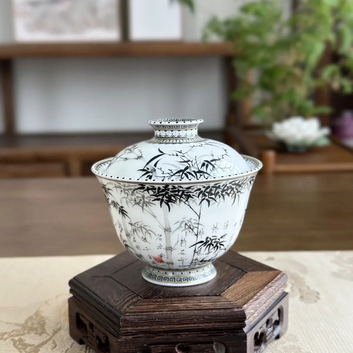 Jingdezhen High-end Ceramic Hand-painted Tea Set Cover Bowl 1 Jingdezhen High-end Ceramic Hand-painted Tea Set Cover Bowl