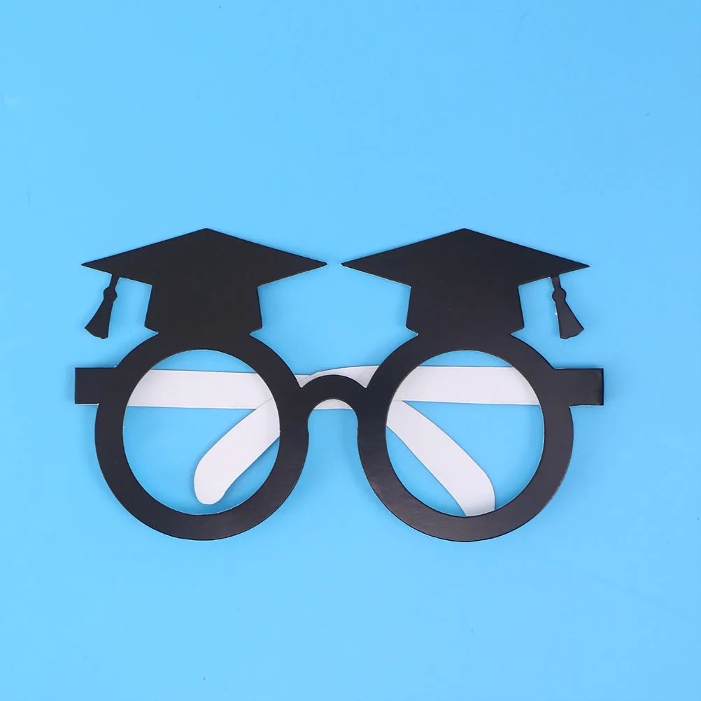 

12 Pcs Graduation Hat Glasses Funny Eyeglasses Frames Novelty for Eyewear Paper Party Photo Prop