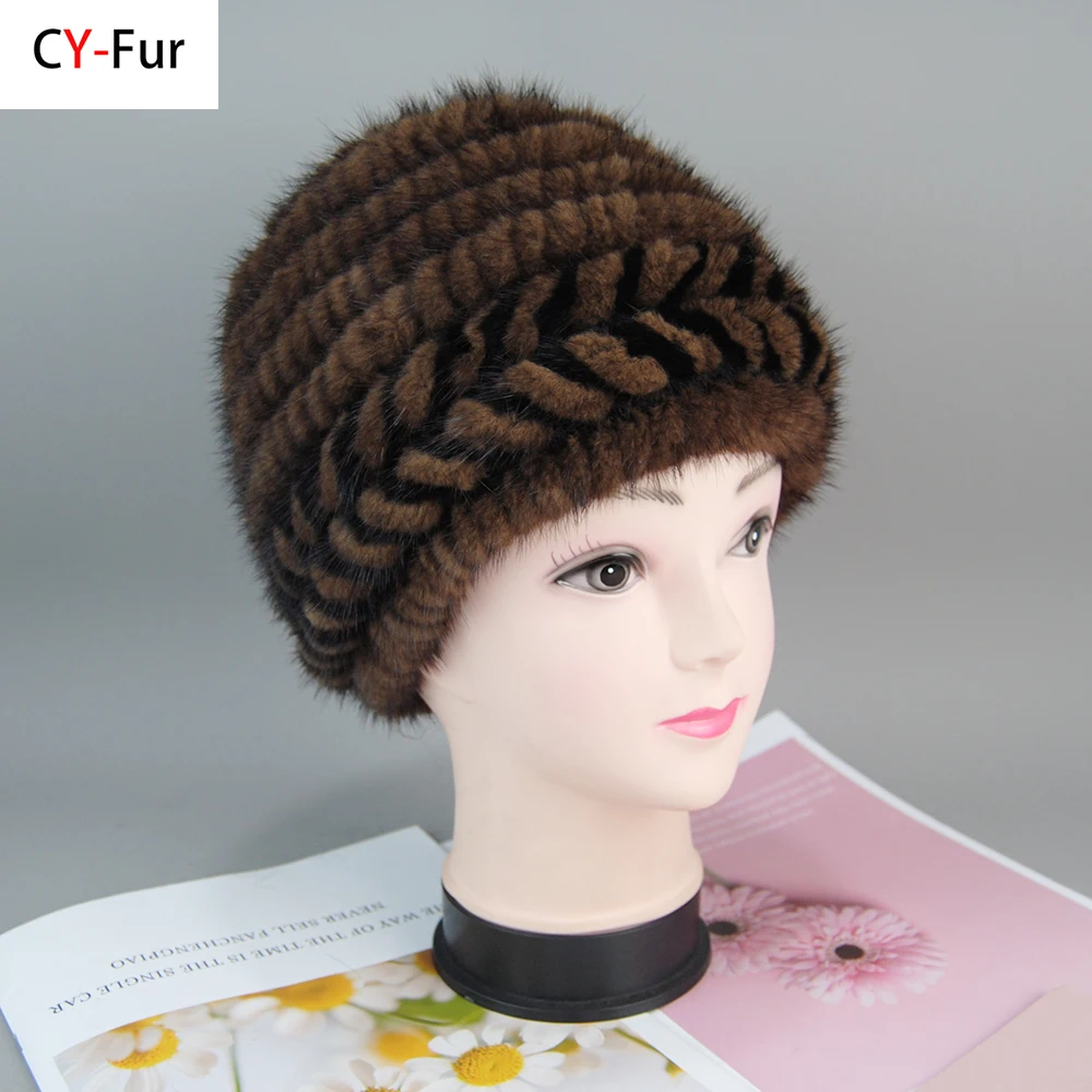 

Natural Mink Woven Hat Winter Ladies Warm Outdoor Leisure Business Luxury Authentic Princess Hat New 2025